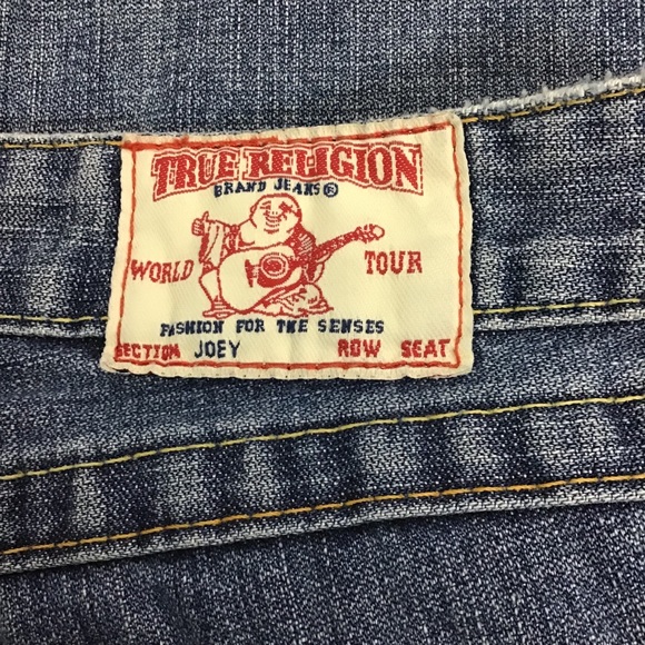 True Religion Bermuda Jean Shorts Joey Blue Cutoff - Picture 3 of 7